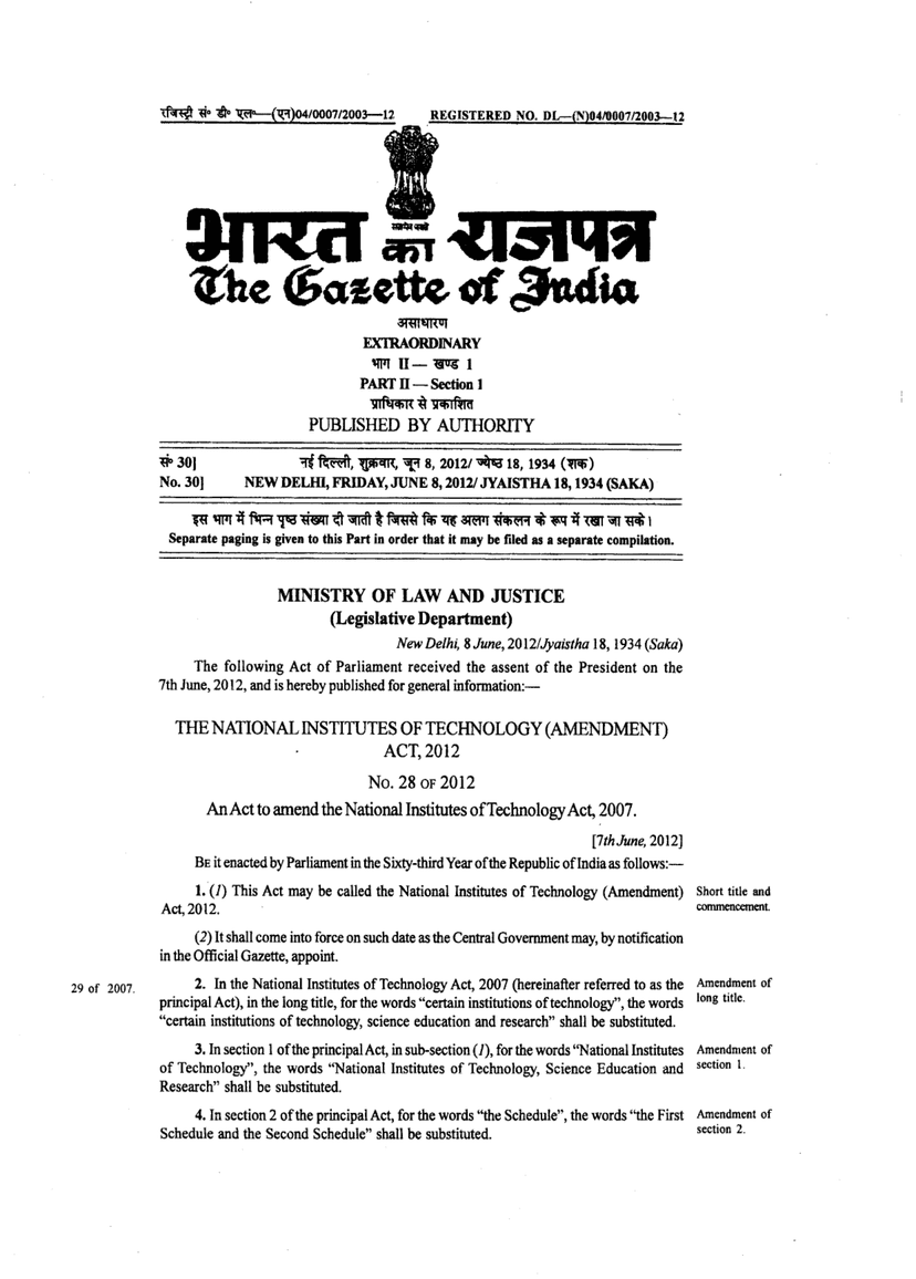 NIT Statutes 2012